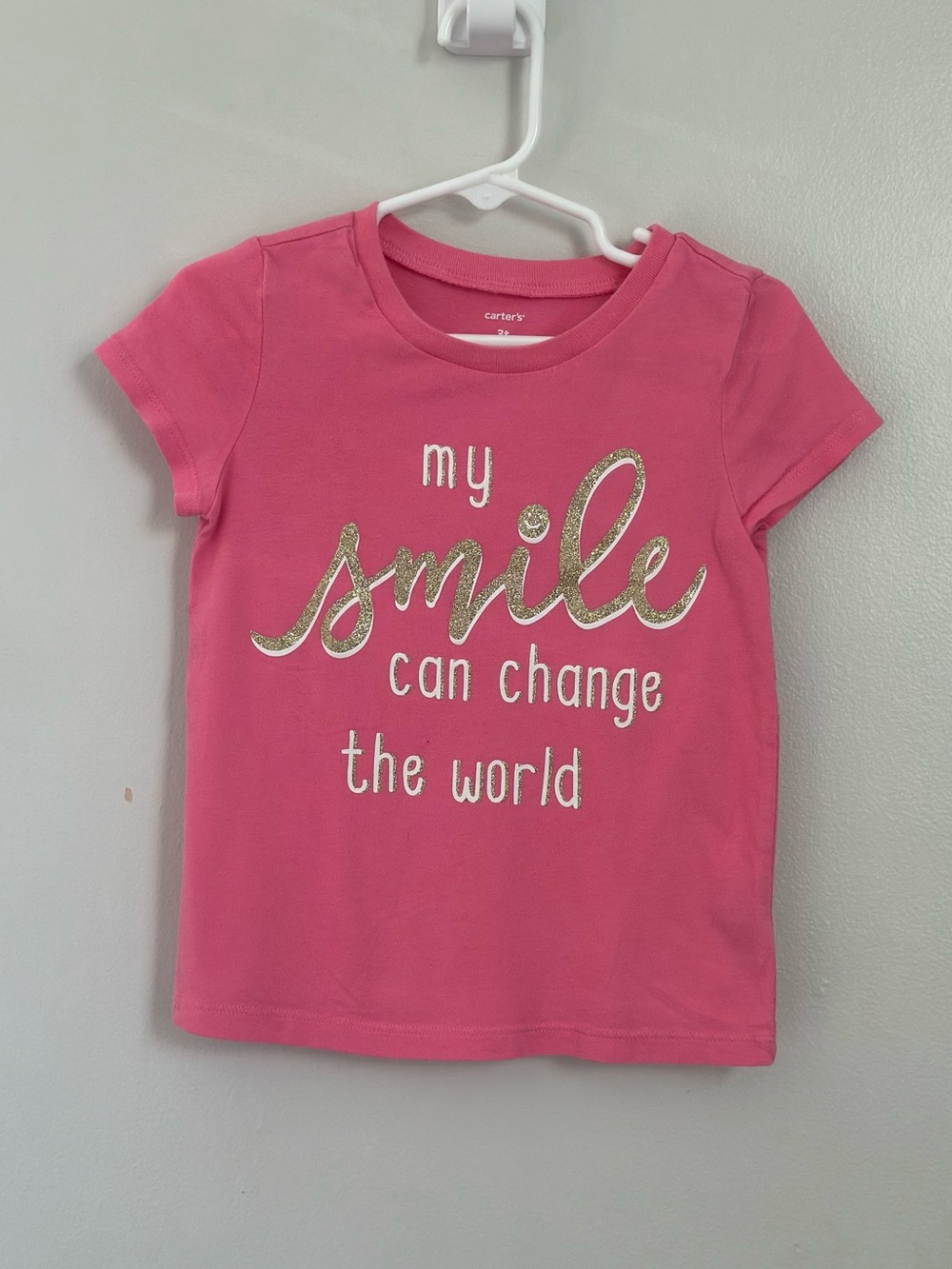 Carter’s Girls 3T Pink “My Smile Can Change the World” Graphic Tee